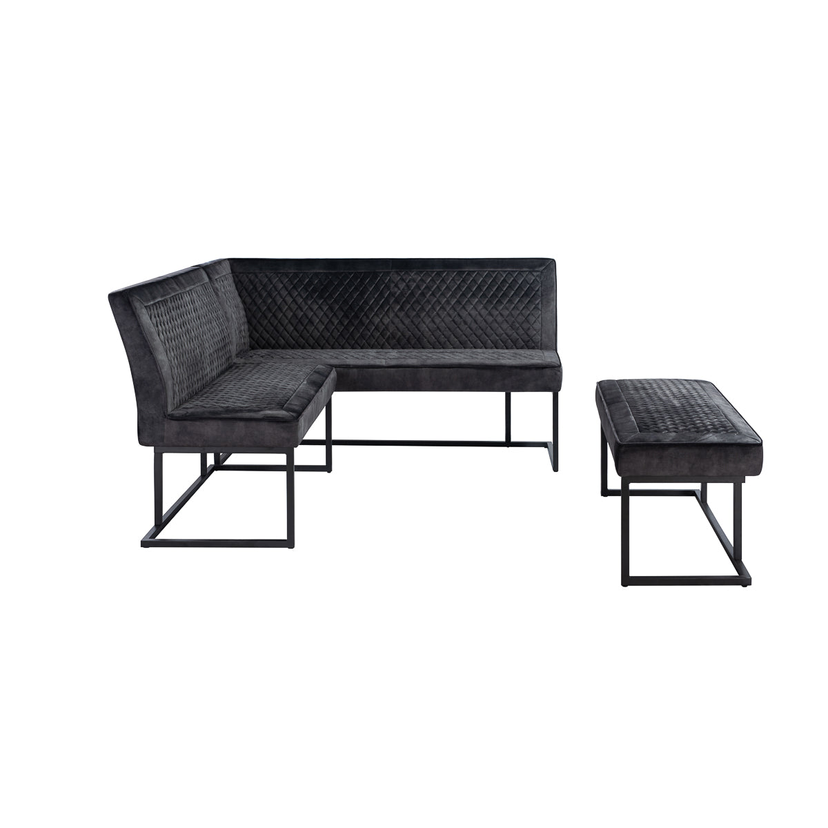 
                  
                    Luxe Black Corner Bench Set - RHF
                  
                