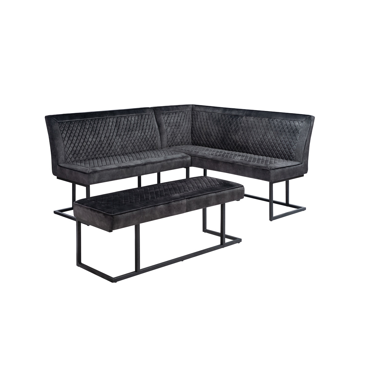 
                  
                    Luxe Black Corner Bench Set - RHF
                  
                