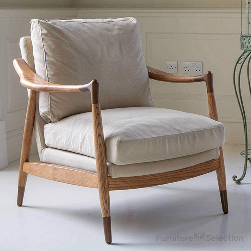 Alfie Chair with Ivory Canvas Cover