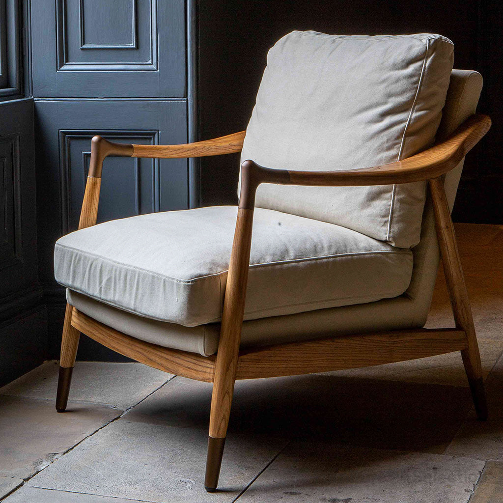 Alfie Chair with Ivory Canvas Cover