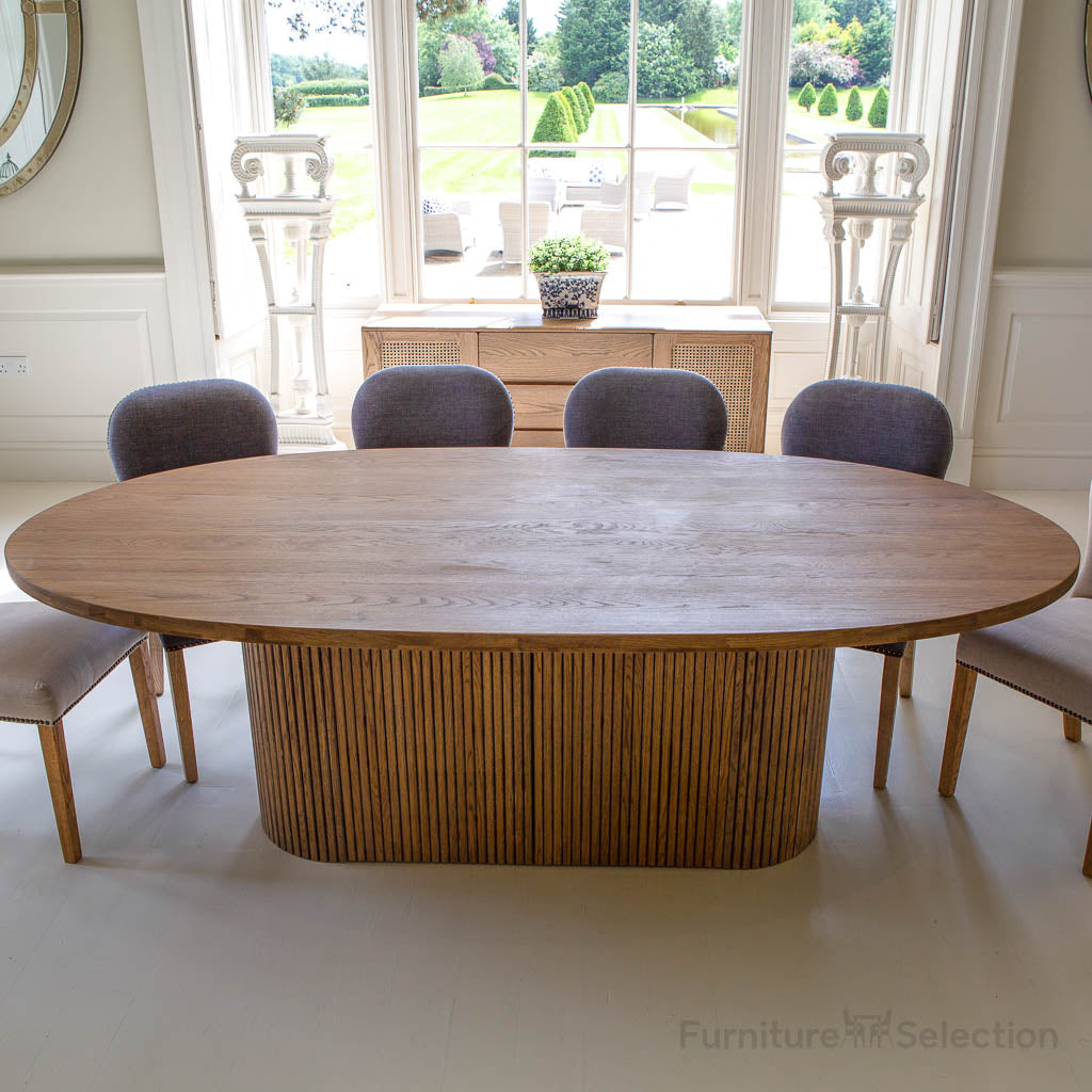 
                  
                    Barkington Oval Fluted Pedestal Base Table
                  
                