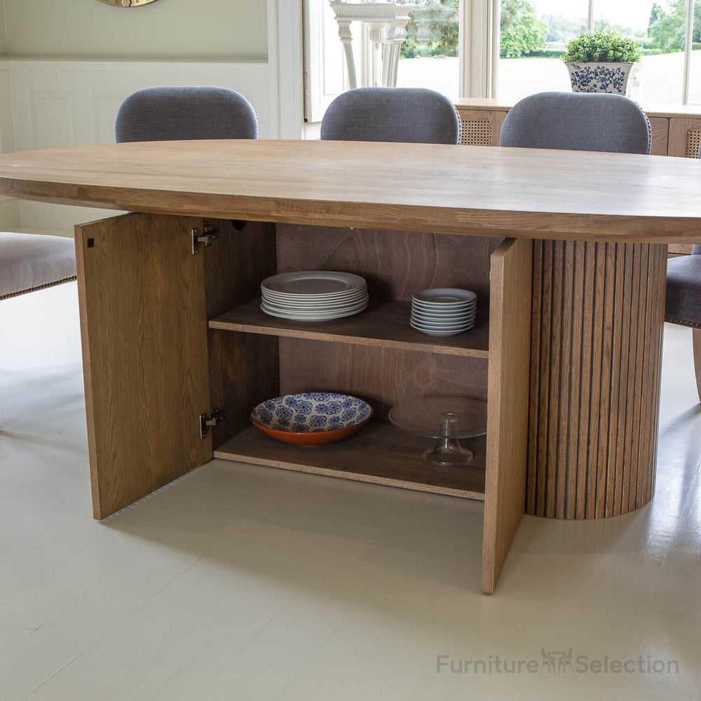 
                  
                    Barkington Oval Fluted Pedestal Base Table
                  
                