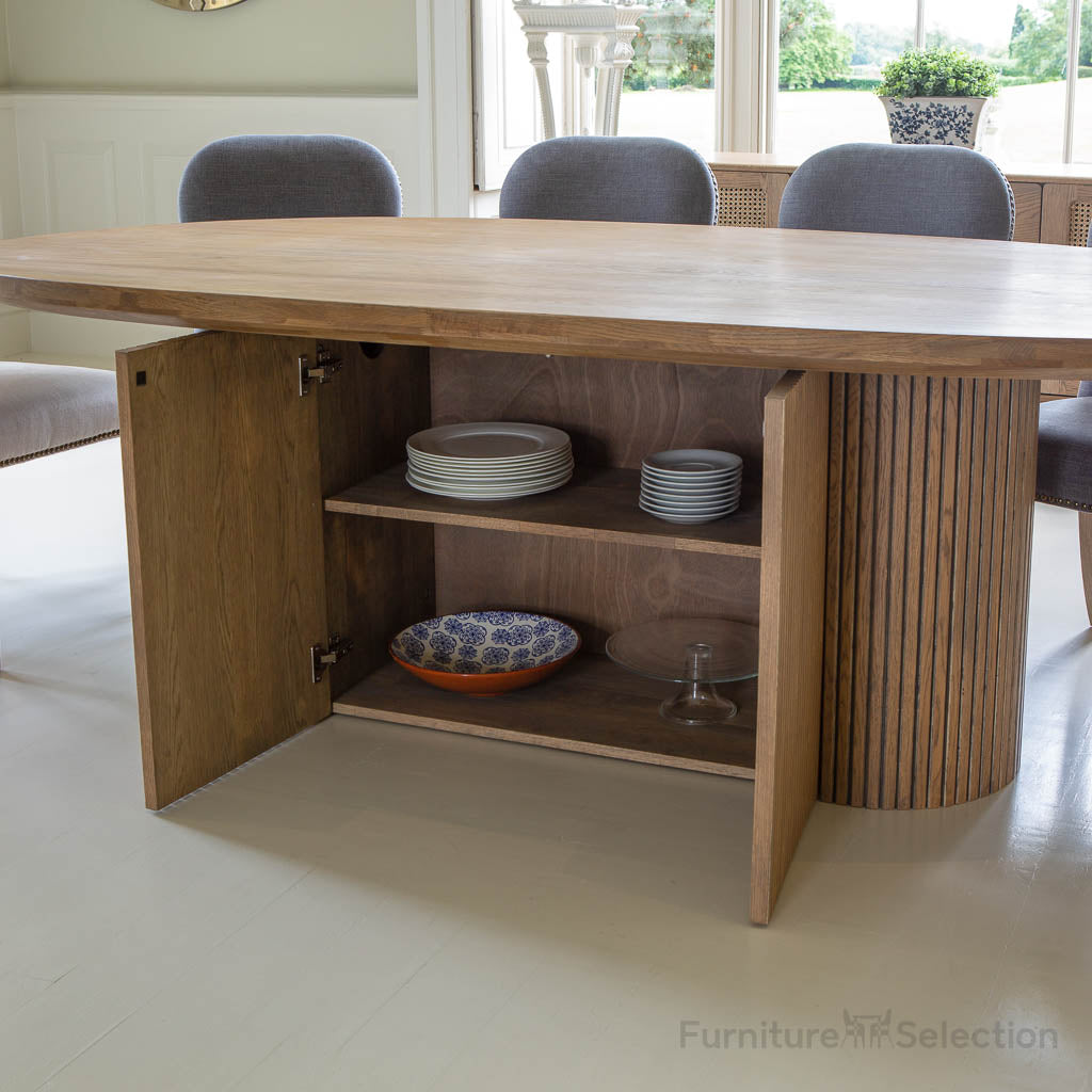 
                  
                    Barkington Oval Fluted Pedestal Base Table
                  
                
