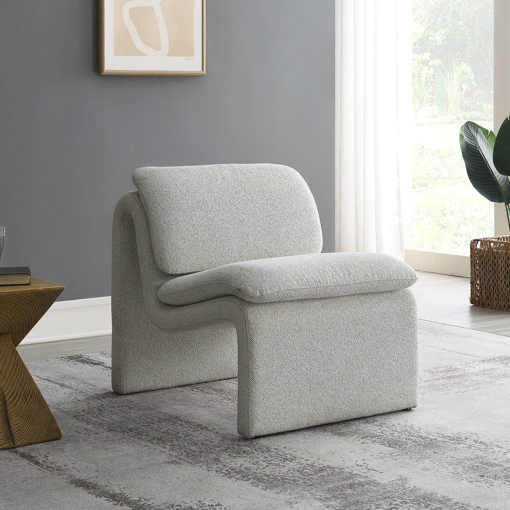 Prague Single Designer Chair Cream Fine Fabric