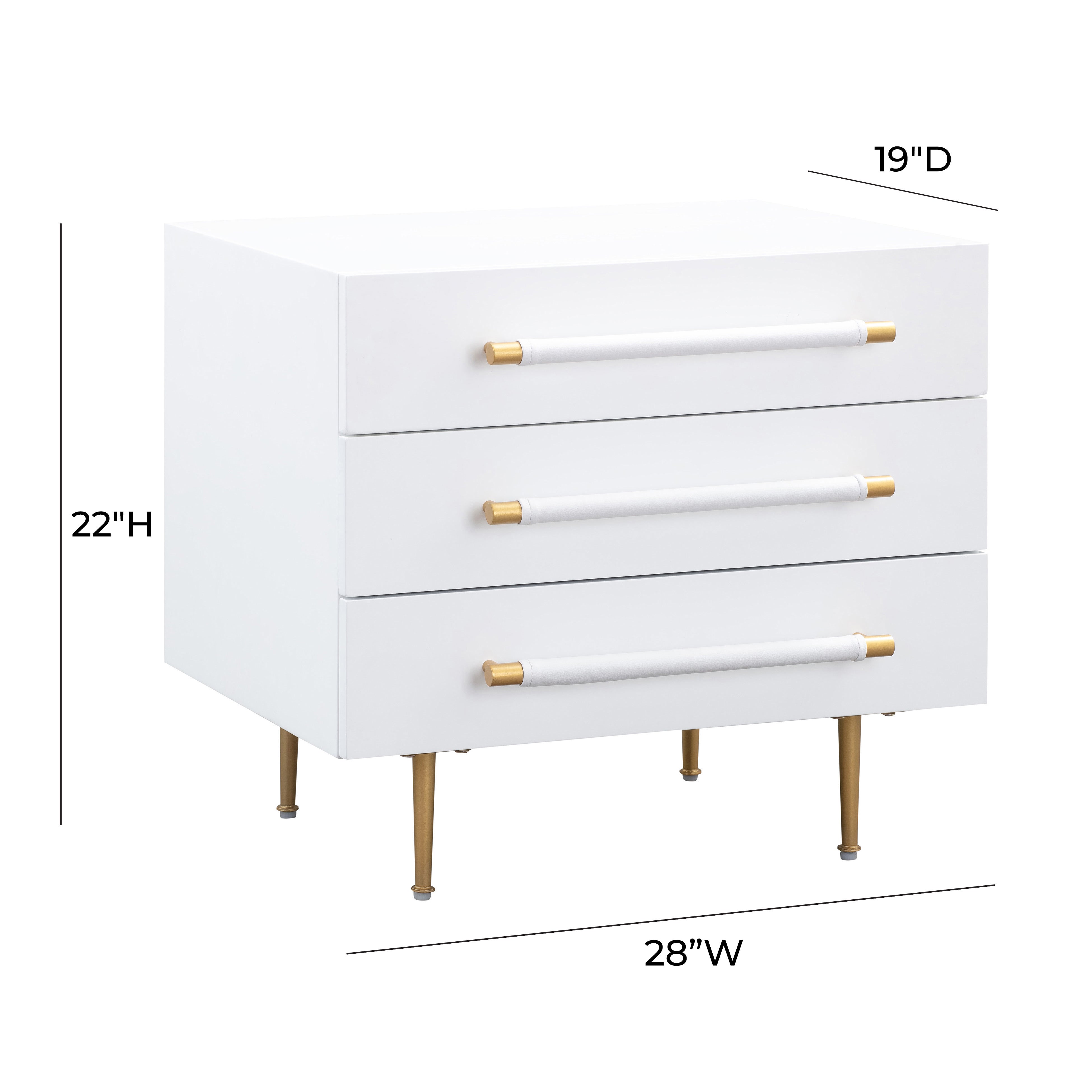 Trident White Nightstand