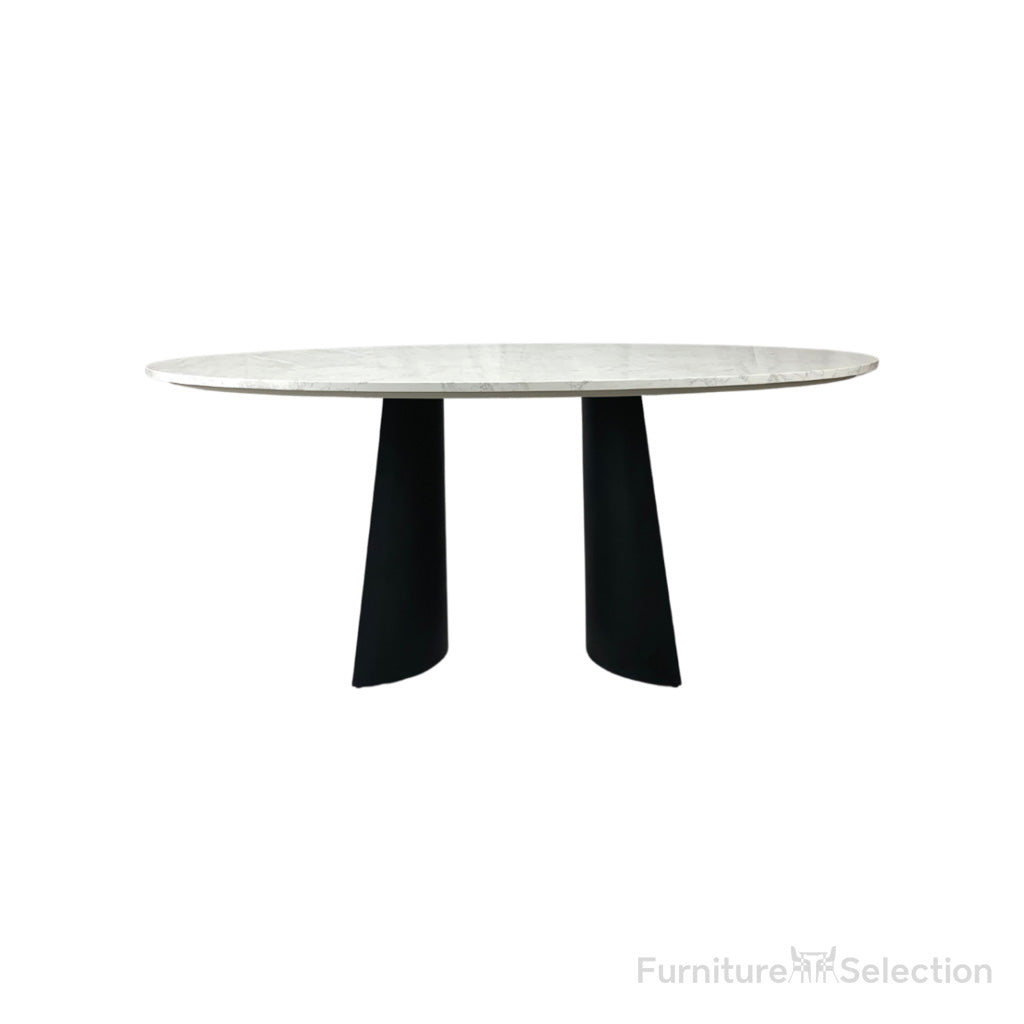 Rosemary Oval Dining Table - Black & White Marble