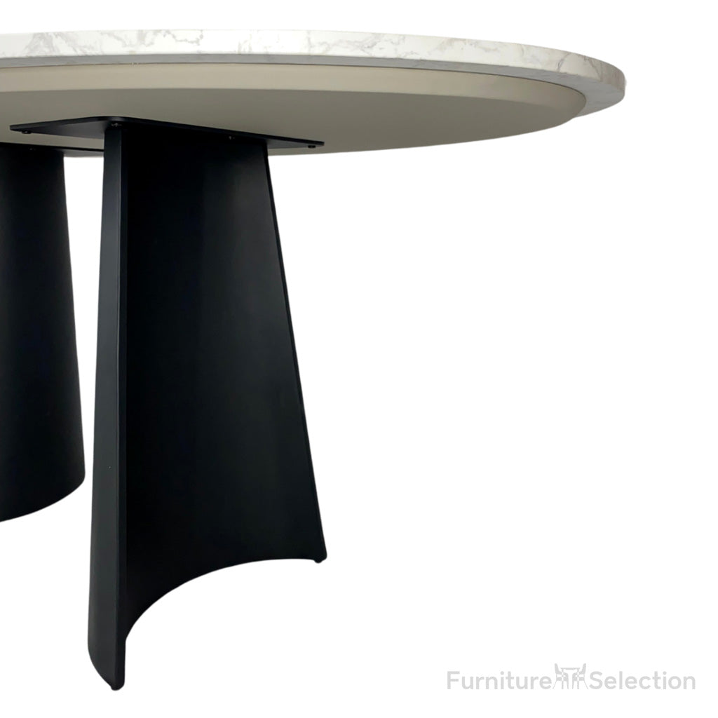 Rosemary Oval Dining Table - Black & White Marble