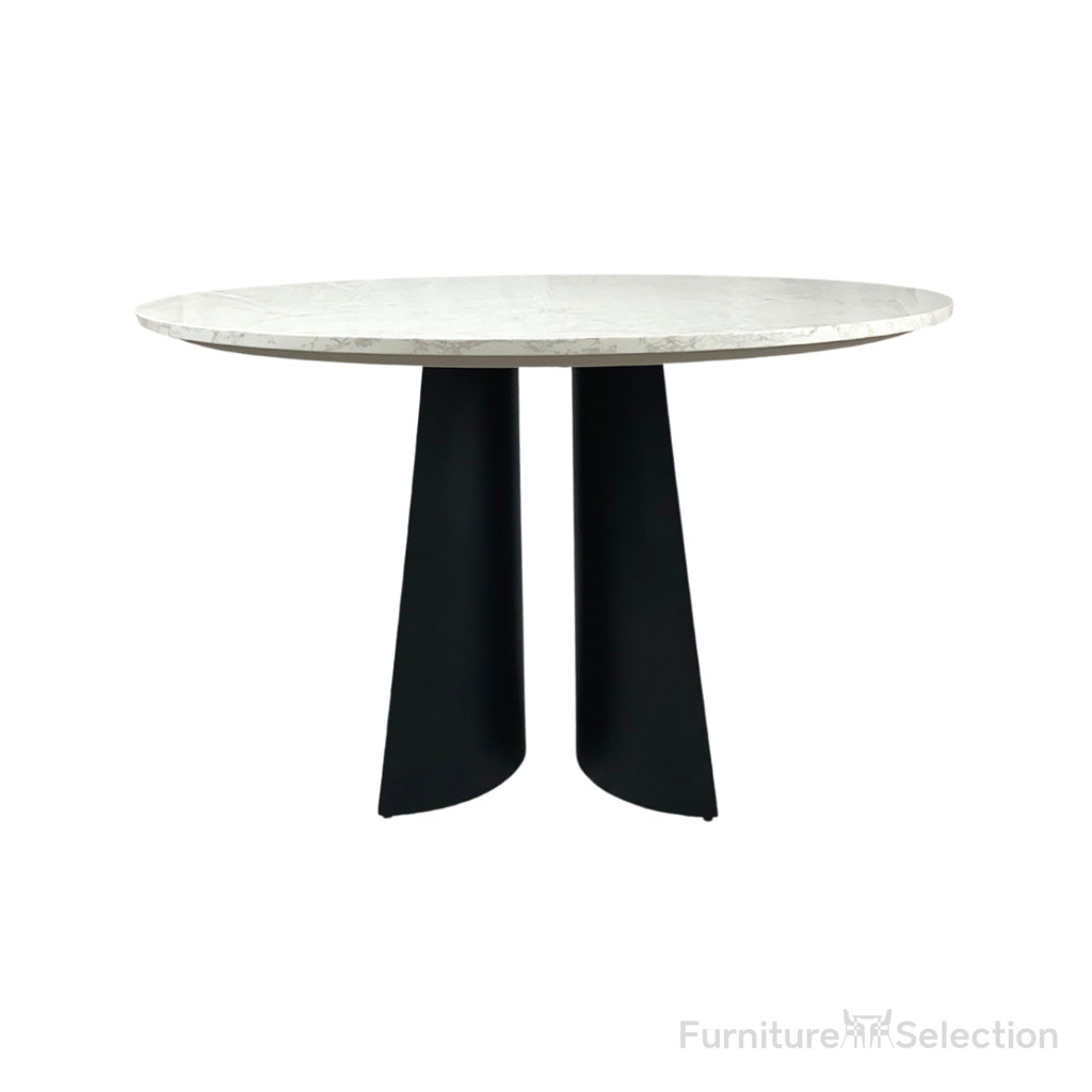 Rosemary Round Dining Table - Black & White Marble