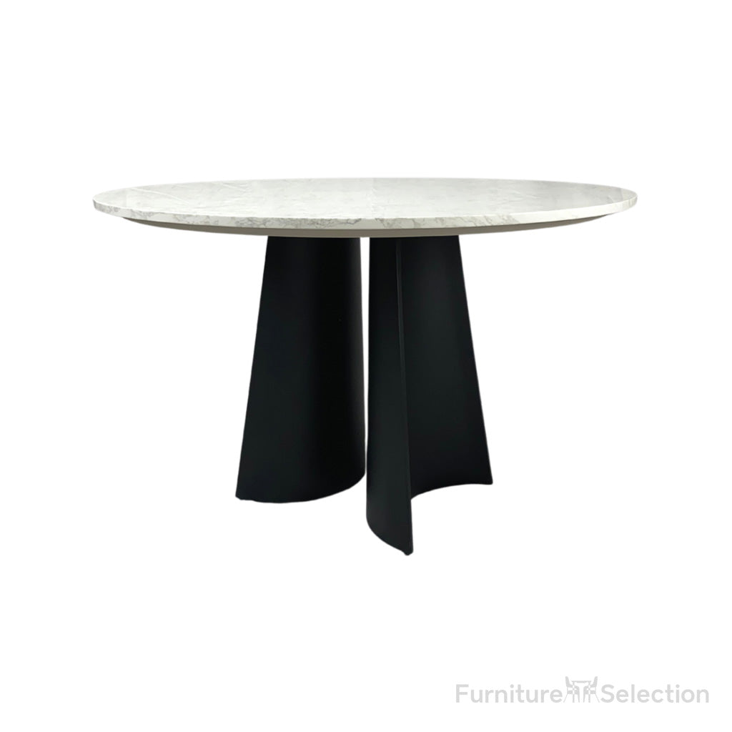 Rosemary Round Dining Table - Black & White Marble