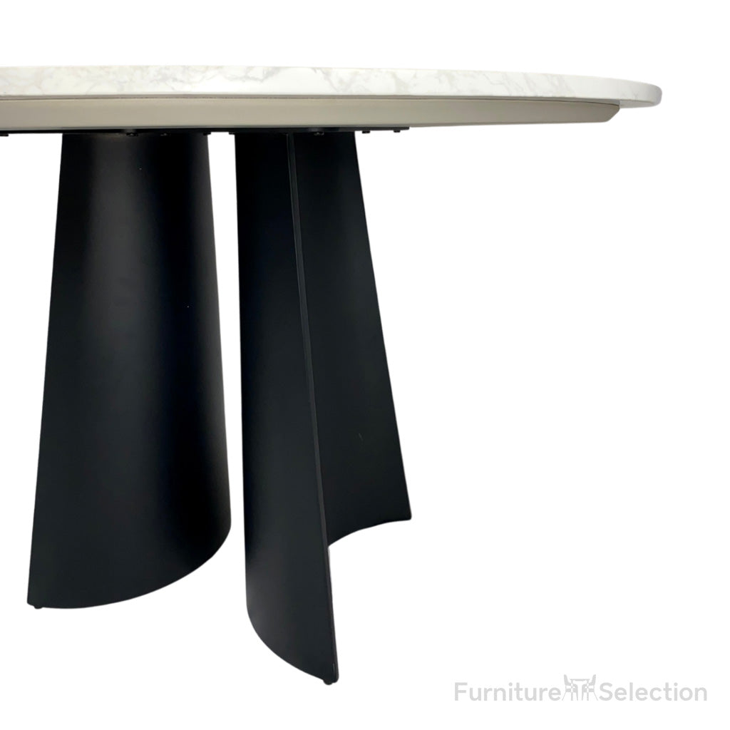 Rosemary Round Dining Table - Black & White Marble